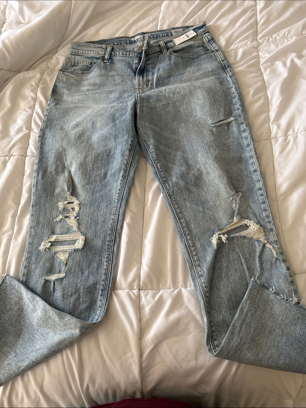 Old Navy Light Blue Distressed Boyfriend Jeans